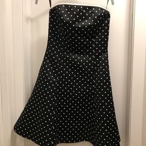 Jessica McClintock black w/ white polka dot dress